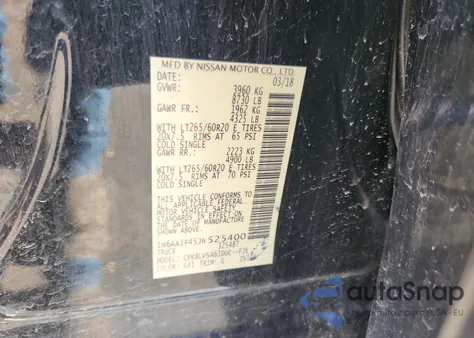 2018 Nissan Titan Xd Sl z USA, uszkodzony, nr VIN 1N6AA1F45JN525400